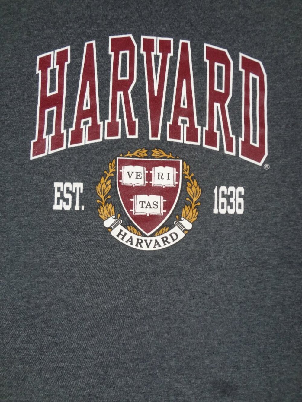 HARVARD UNIVERSITY EST 1636 - SMALL GRAY T-SHIRT L820